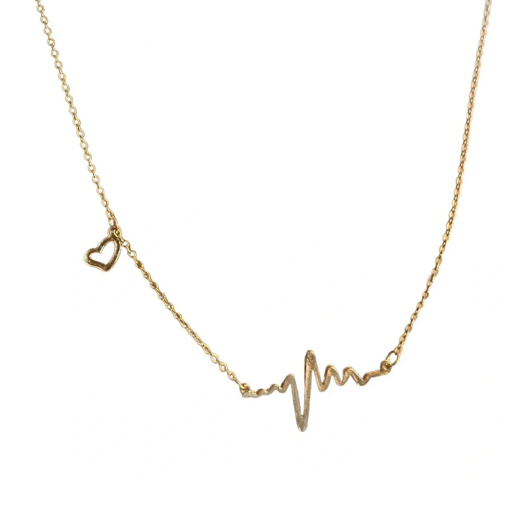Gold Heartbeat Necklace - Picture 2 of 2